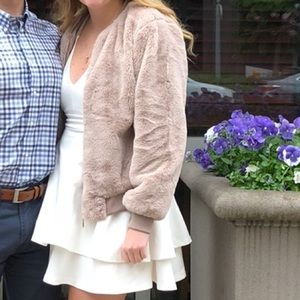 Soft Beige Jacket with gold zipper